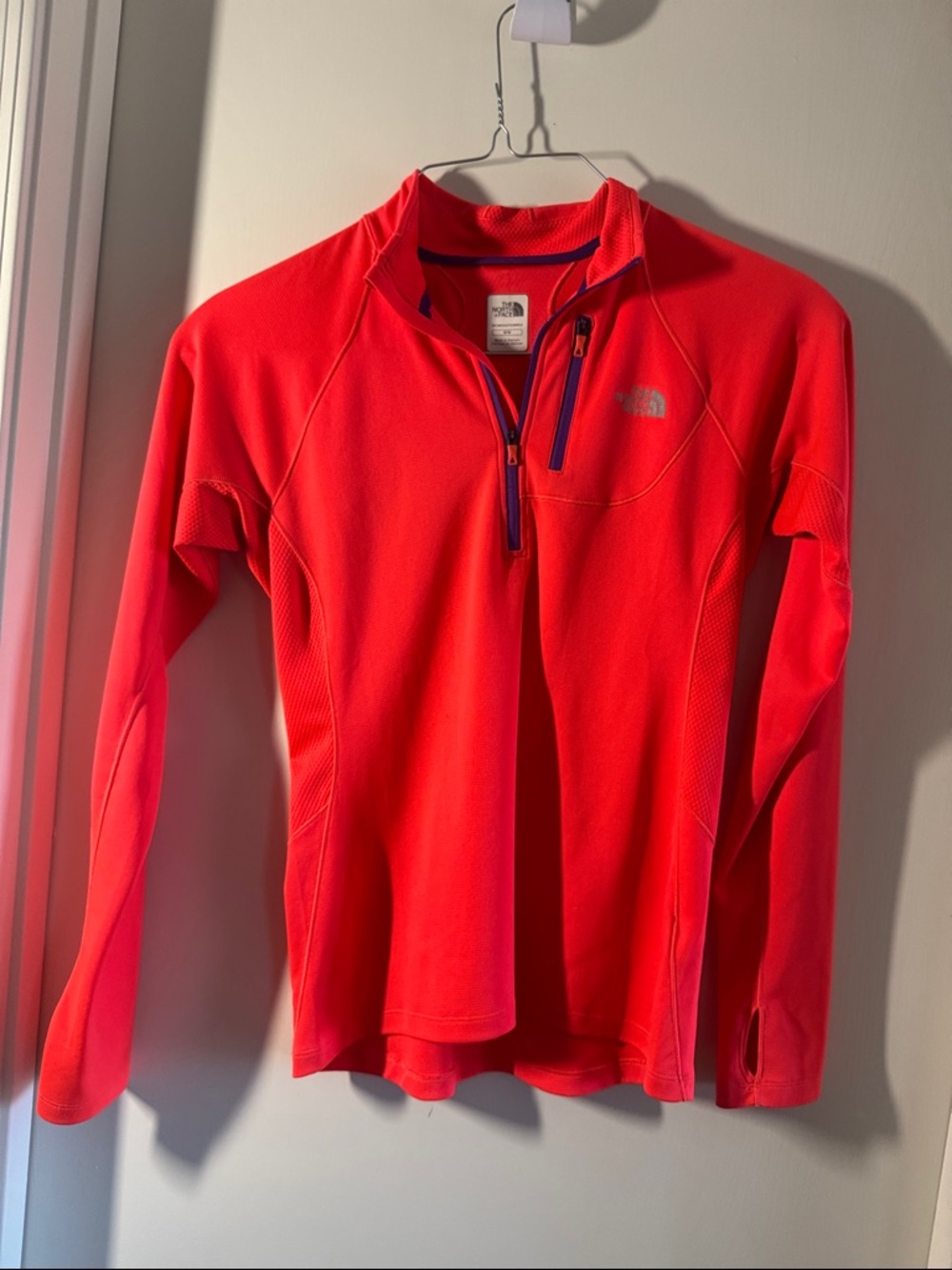 The North Face Womens Neon Coral 1/4 Zip Fleece Pullover